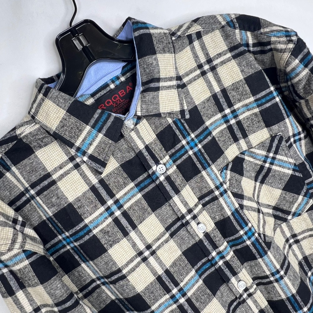 ROQBA Plaid Button Down Mens XXL Flannel Shirt Lumberjack Biker Skater‎ Grunge